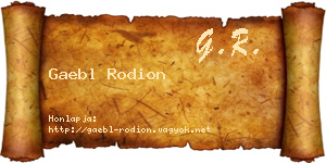 Gaebl Rodion névjegykártya